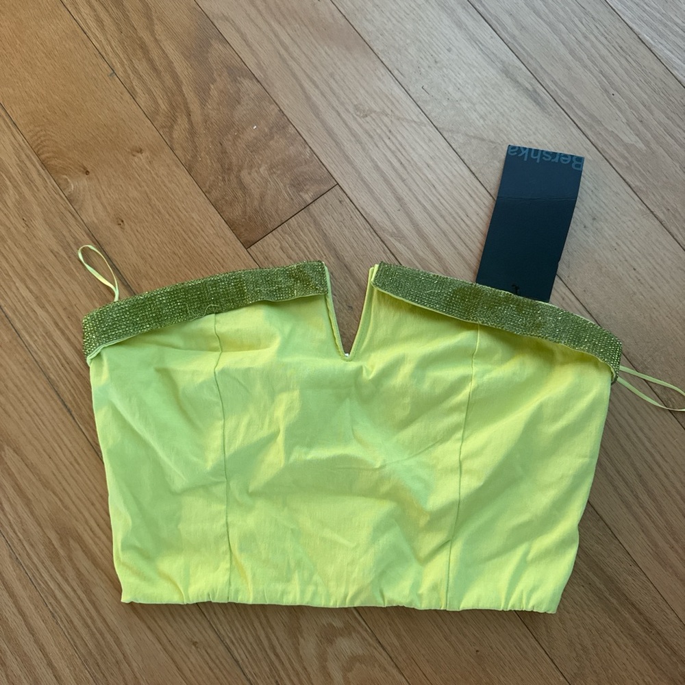 Bershka lime green corset top.